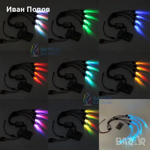 LED източник на светлина за странично светещи оптични влакна с 4 глави, снимка 1 - Друга електроника - 46937417