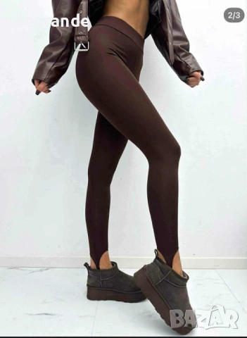 Ватиран дамски Клин в Черно и Кафяво, снимка 2 - Клинове - 53291031