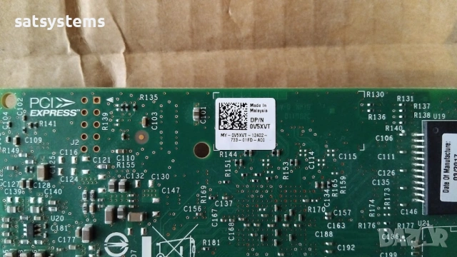 Dell 0V5XVT Intel i350-T2 Gigabit Dual Port PCI-E Server Adapter Card, снимка 10 - Мрежови адаптери - 53090875