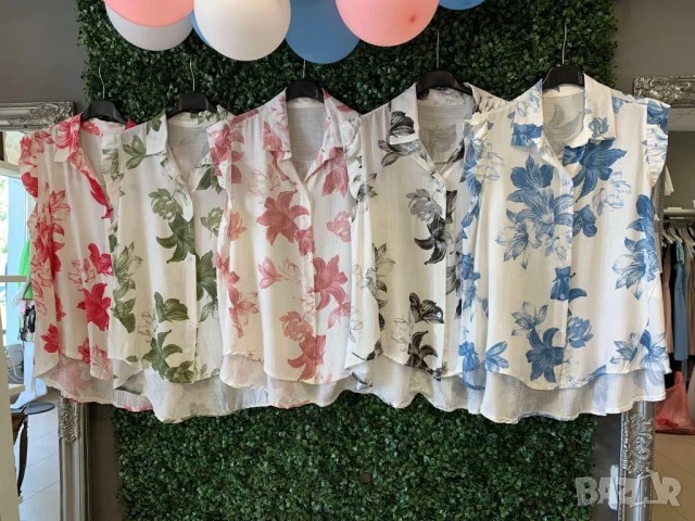 флорални ризи от лека материя , снимка 2 - Ризи - 50873607