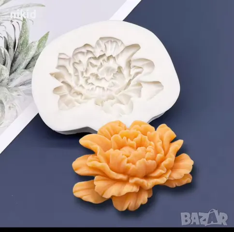 3D Розов Божур цвете силиконов молд форма фондан смола гипс шоколад декор, снимка 5 - Други стоки за дома - 49472999