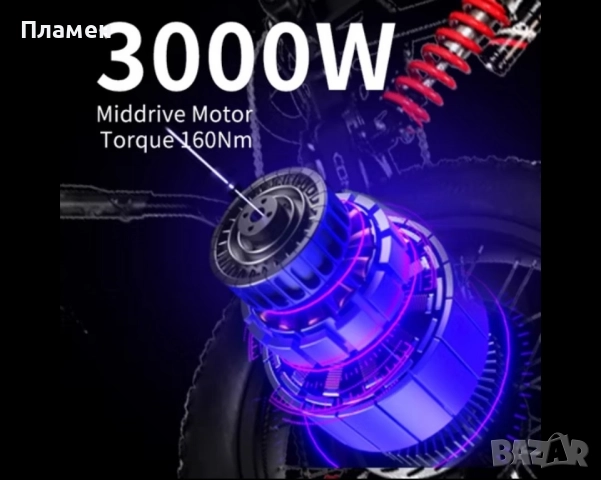 НОВО!! Електрически велосипед Hezzo D5 3000W 60V/30Ah 70 км. ч. , снимка 10 - Велосипеди - 52051808