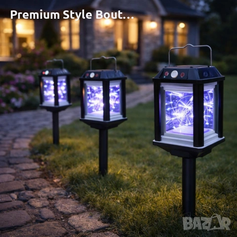 Градинска индукционна соларна лампа HW-888C-1W - стилна и функционална, снимка 7 - Друга електроника - 53813491