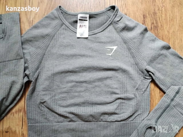 Gymshark Vital Seamless 2.0 Long Sleeve Crop Top - дамско фитнес боди КАТО НОВО С , снимка 3 - Корсети, бюстиета, топове - 51488327