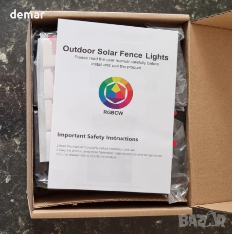Соларни лампи за огради nibuuecer, 9 цвята и 11 режима на осветление, 60 лумена, 8 броя, снимка 9 - Соларни лампи - 50942812