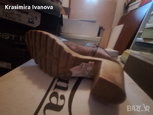 бота кафе кожа и набук , снимка 4 - Дамски боти - 52506670