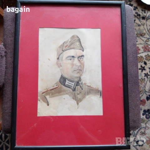 Портрет на царски офицер , снимка 2 - Картини - 53689821