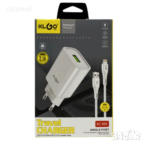 Зарядно адаптер  + DATA кабел Lightning, KLGO - KC-09S