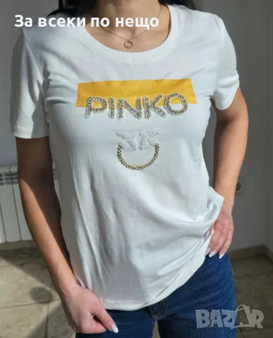 Pinko Дамска Тениска👚Дамска Блуза С Къс Ръкав Пинко - Налични Различни Цветове, снимка 8 - Тениски - 48933270