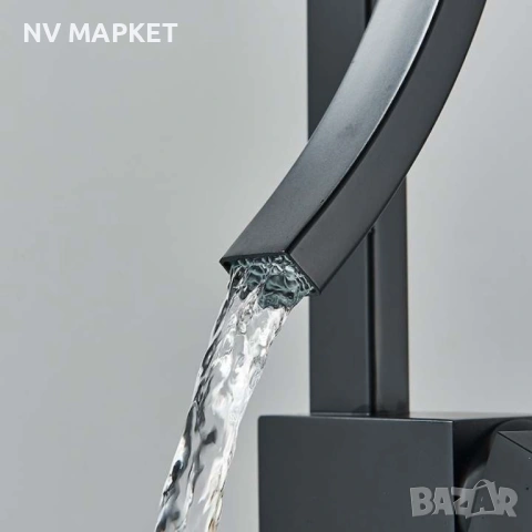 Смесител за мивка  модел водопад, матов, черен, снимка 4 - Други стоки за дома - 53837248