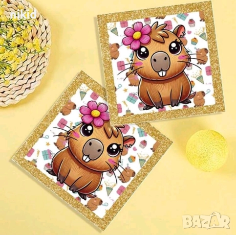 3 модела 10 бр Капибара Capybara парти салфетки рожден ден, снимка 2 - Аксесоари за кухня - 50964029