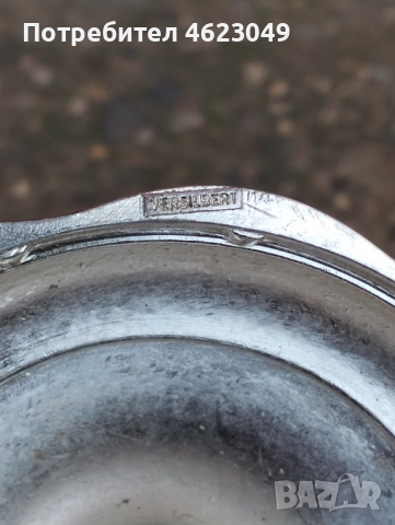 Посребрен свещник с маркировка, снимка 6 - Антикварни и старинни предмети - 52366194