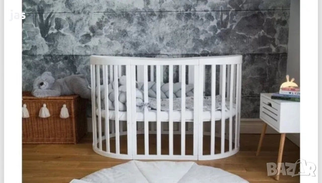 Дървена кошара с Люлеещ механизъм 7в1 - 0-10год., снимка 2 - Бебешки легла и матраци - 51609606