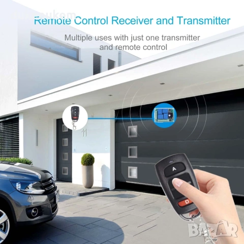 Безжичен RF релеен модул 433MHz – 4 канала, DC 12V, с 4 дистанционни, снимка 6 - Друга електроника - 53382337