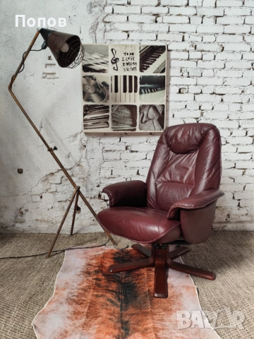 Hjort Knudsen кожен релакс стол, снимка 8 - Дивани и мека мебел - 51946613