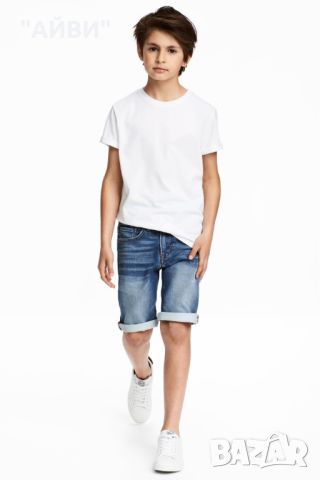 H&M Нови къси елстични  дънки за момче, снимка 1 - Детски къси панталони - 46496652