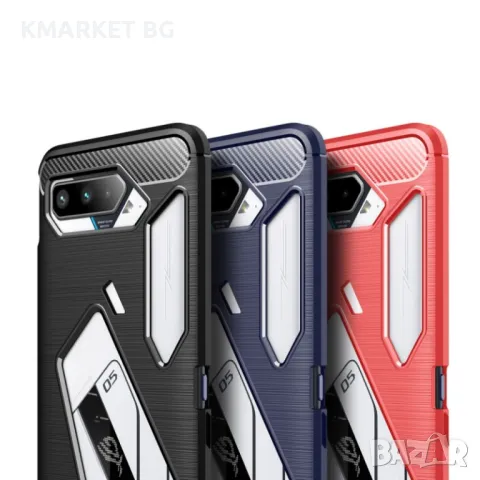 Asus ROG Phone 5 Удароустойчив Carbon Fiber Калъф и Протектор, снимка 1 - Калъфи, кейсове - 49024096