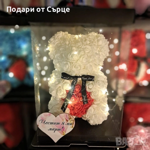 10 мечета от рози с луксозна опаковка, сърчице, лампички, снимка 3 - Декорация за дома - 53224741