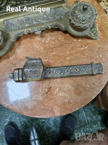 Рядка антикварна колекционерска османска бронзова мастилница дивид , снимка 6 - Антикварни и старинни предмети - 45278216