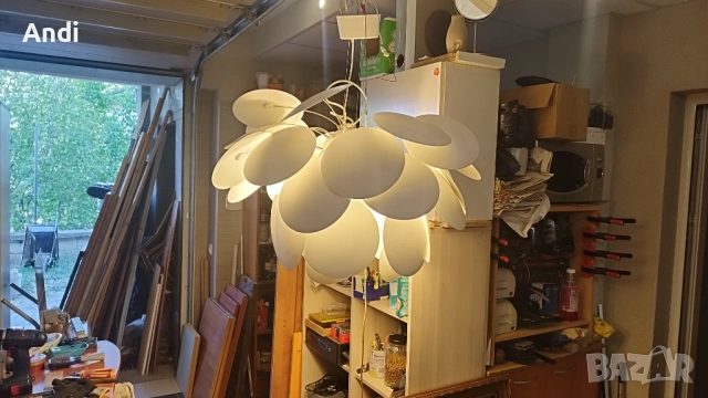 Полилей стил Marset Discocó с три крушки 80/60см, снимка 2 - Полилеи - 53355102