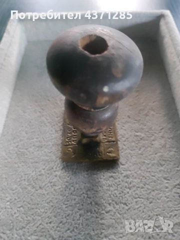 печат за хляб/просфорен/стар(бронзов) с дървена дръжка, снимка 5 - Форми - 51724944