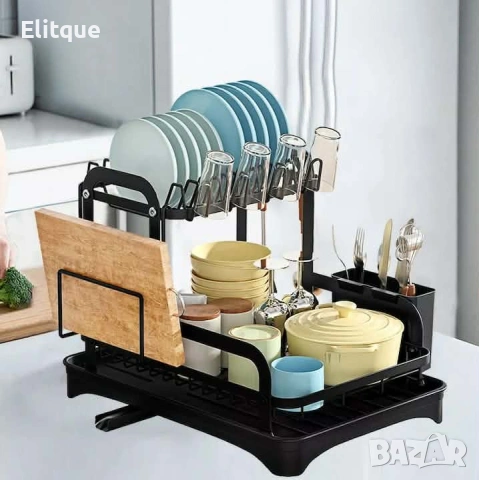 Сушилник за съдове с оттичане на водата, XXL, снимка 4 - Съдове за готвене - 53165874