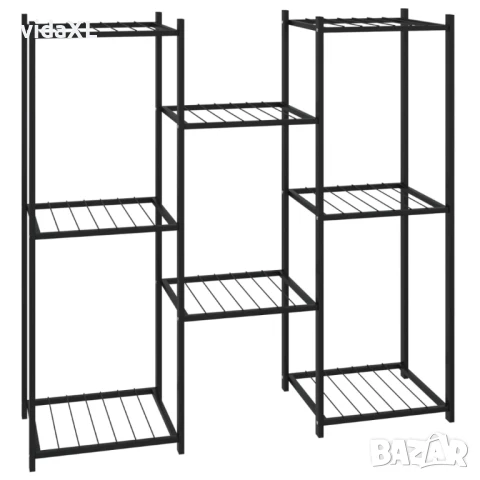vidaXL Стойка за цветя, 83x25x80 см, черна, желязо(SKU:343127）, снимка 1