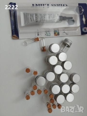 Малки шишенца и бурканчета 30 бр + контур за стъкло , снимка 2 - Други - 52465373