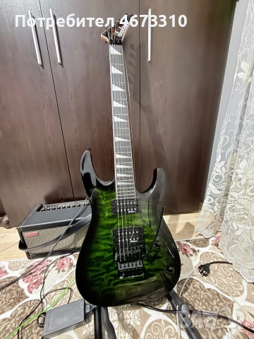 Jackson js32q transparent green burst  Floyd rose електрическа китара