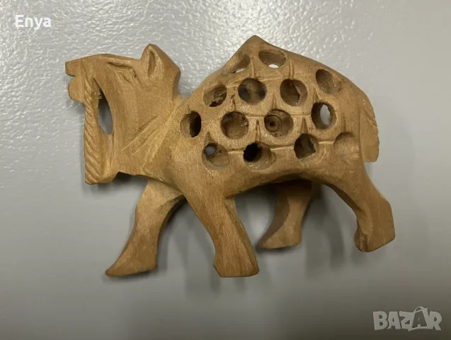 Малка статуетка на камила с бебе - дърворезба, снимка 3 - Статуетки - 49615638