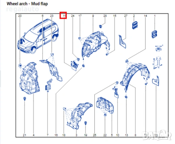 768567459R,спойлер пред заден десен подкалник RENAULT KANGOO III,2019-2022, снимка 4 - Части - 53629305
