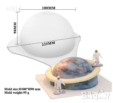 3D Огромна Сферична сфера топка полу кръг форма калъп силиконов молд за торта и др, снимка 3 - Форми - 33380734