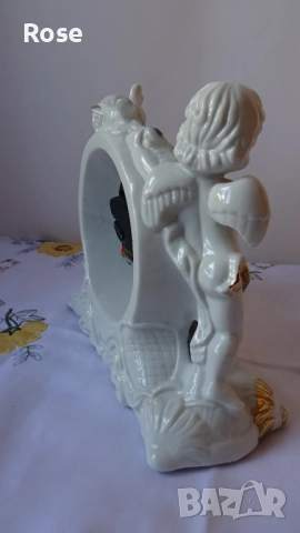 Порцеланов настолен часовник с херувими и гълъби. , снимка 5 - Антикварни и старинни предмети - 52219139