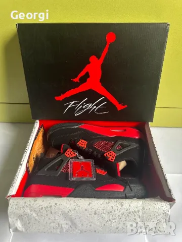 Чисто Нови Jordan 4 Red Thunder 42,5 , снимка 7 - Кецове - 48644655