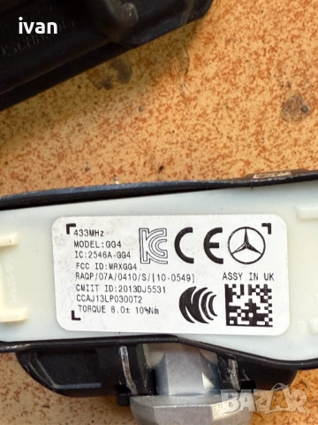4 бр. оргинални датчика за налягане TPMS в гумите на Mercedes A0009050030Q10, снимка 4 - Аксесоари и консумативи - 52214352