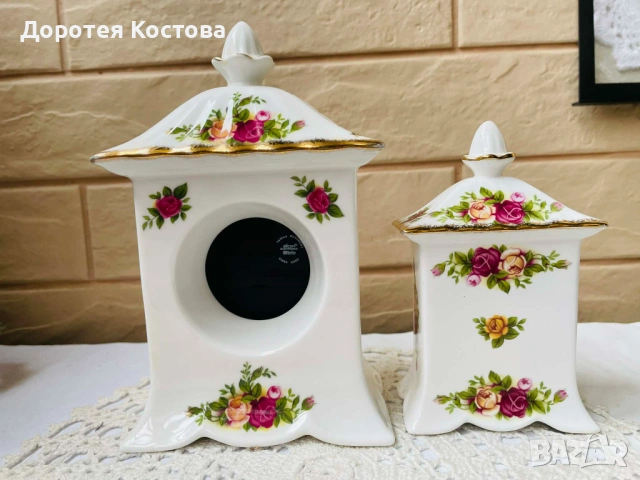 ROYAL ALBERT красиви часовници от костен порцелан от Англия, снимка 6 - Антикварни и старинни предмети - 53881745