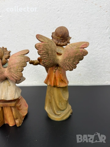 Двойка ангели / ангел музиканти. №7806, снимка 5 - Антикварни и старинни предмети - 53019239