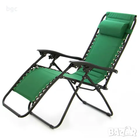 ЗЕЛЕН Шезлонг/Стол 2-в-1 Siesta за плаж/градина/тераса, Сгъваем, Gravitatie zero, Облегалка, снимка 3 - Градински мебели, декорация  - 50018334