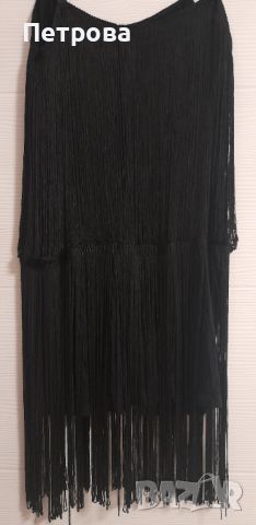 Къса черна рокля с ресни, снимка 4 - Рокли - 45227703