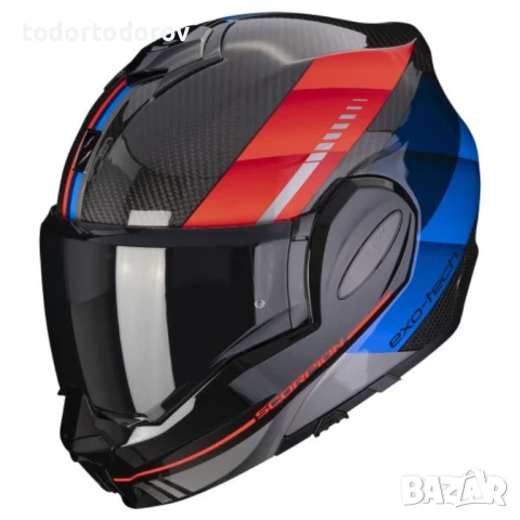 Отваряема мото каска SCORPION EXO-TECH EVO Carbon Genus New, снимка 1