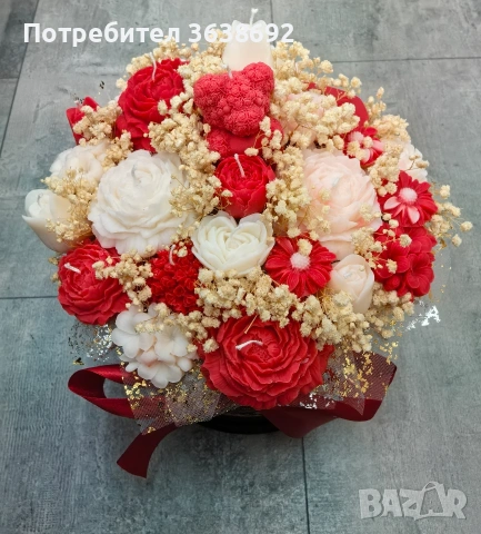 Букет от соев восък , снимка 4 - Ръчно изработени сувенири - 53160438