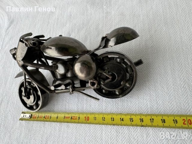 Много красив мотор ръчна изработка , ИЗЦЯЛО МЕТАЛЕН мотоциклет, снимка 10 - Антикварни и старинни предмети - 45081198