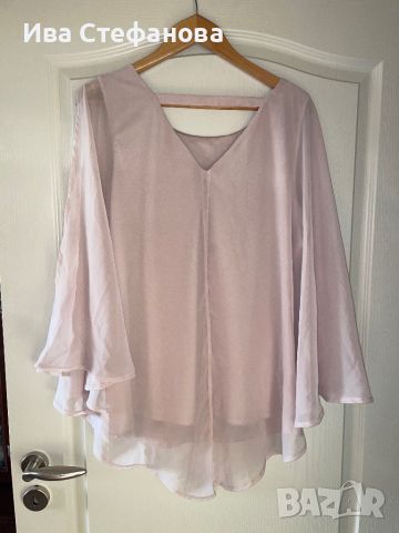 Нова нежна розова блуза туника тип перелина  с камъни цирконий , снимка 11 - Корсети, бюстиета, топове - 45682643