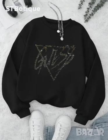 Дамска суитшърт със златни букви – стил и комфорт от STBoutique! Различни цветове!🌟, снимка 10 - Блузи с дълъг ръкав и пуловери - 52096951