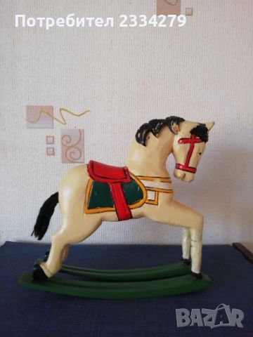 Стара играчка дървен кон, люлеещ, ръчна изработка. , снимка 3 - Колекции - 45890876