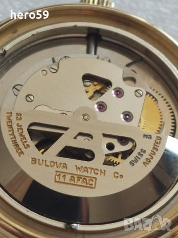 Мъжки златен 14к швейцарски часовник BULOVA, механика автомат 1956г., снимка 2 - Мъжки - 46671087