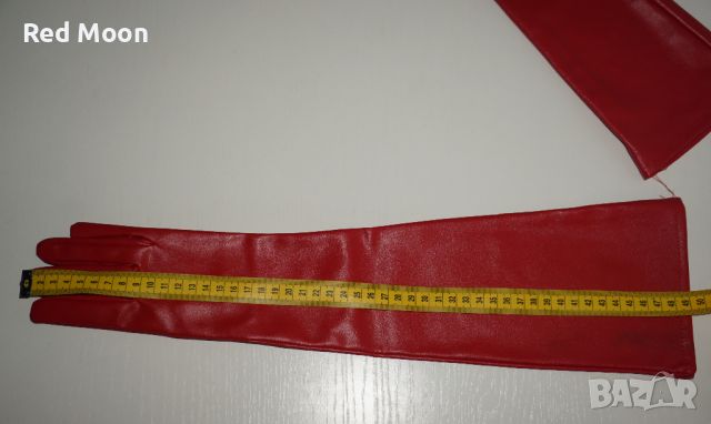 Дълги Червени Ръкавици От Изкуствена Кожа Размер S , снимка 18 - Ръкавици - 45483312