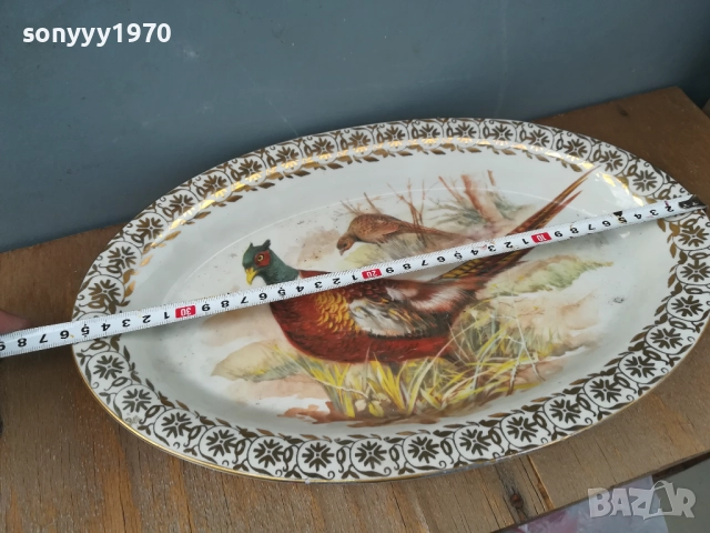 ГОЛЯМА ПОРЦЕЛАНОВА ЧИНИЯ С ФАЗАН 0909251142LCHERY, снимка 2 - Антикварни и старинни предмети - 51651529