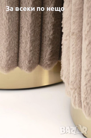 Комплект 2 бр.табуретки FIDO с капак капучино/златно Код P1943, снимка 5 - Дивани и мека мебел - 53731902