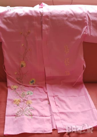 Розов халат с бродерия, снимка 4 - Рокли - 45203000
